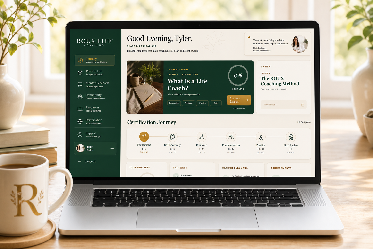 Student progress dashboard