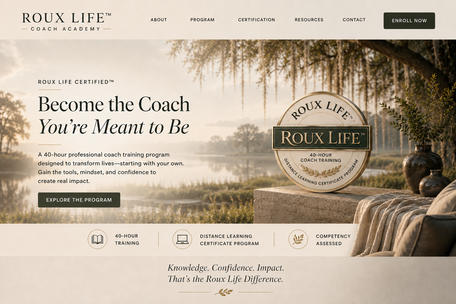 Roux Life Coach Academy â€” Become the coach youâ€™re meant to be. A 40-hour professional coach training and distance learning certificate program.